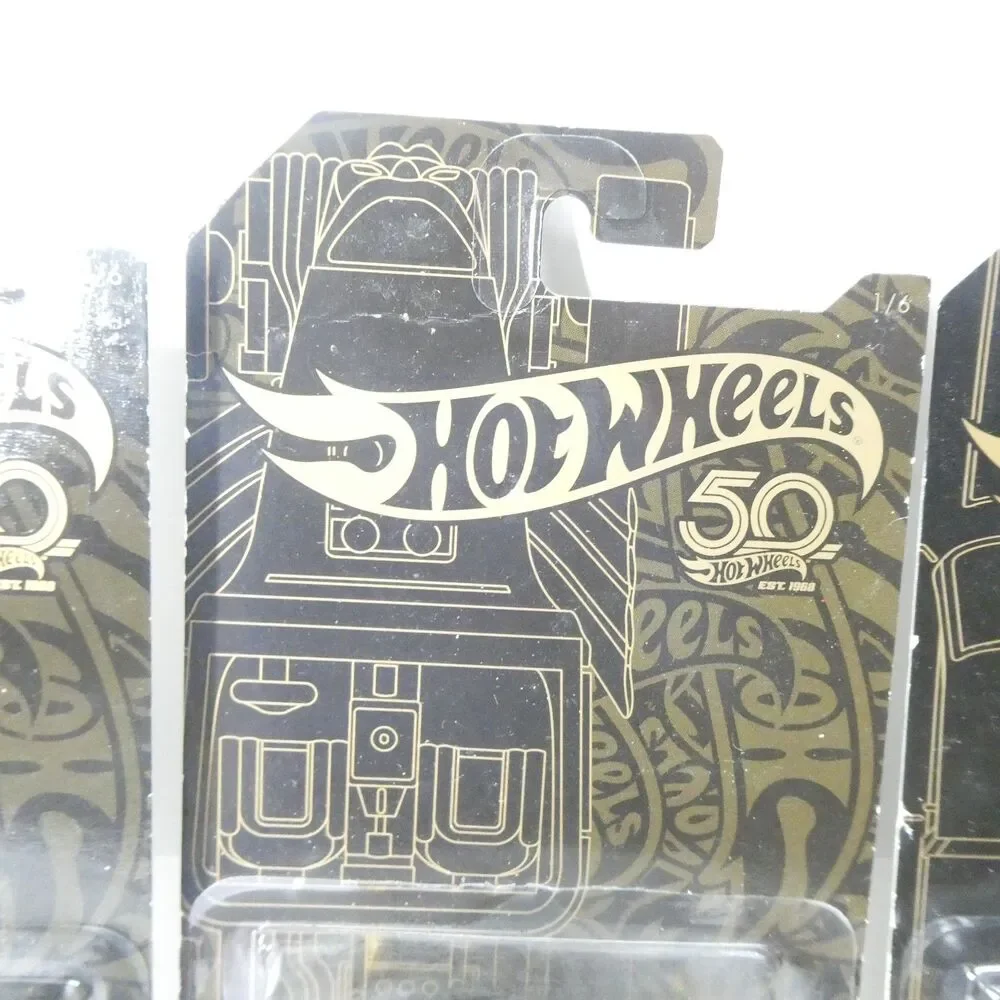 Hot Wheels 50th Anniversary Black & Gold Lot 3 Cars Ranchero Bone Shaker Impala